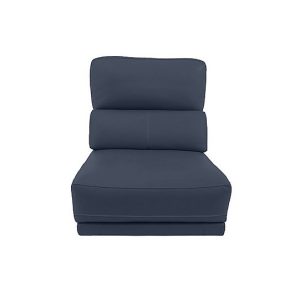 Axel HW Leather 125 Seater Armless Unit  Power Recliner  Ocean Blue | Bed Sava