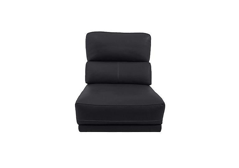 Axel HW Leather 1.25 Seater Armless Unit - Black