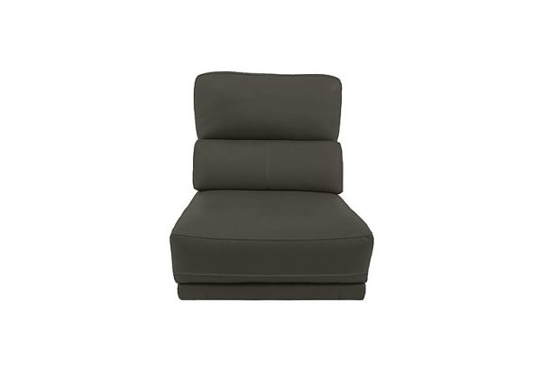 Axel HW Leather 125 Seater Armless Unit  Power Recliner  Charcoal Grey | Bed Sava