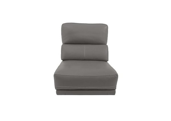 Axel NC Leather 125 Seater Armless Unit  Power Recliner  Sleet | Bed Sava