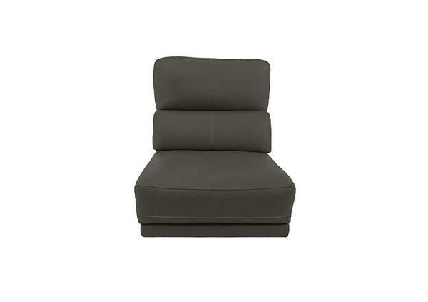 Axel NC Leather 125 Seater Armless Unit  Power Recliner  Charcoal Grey | Bed Sava