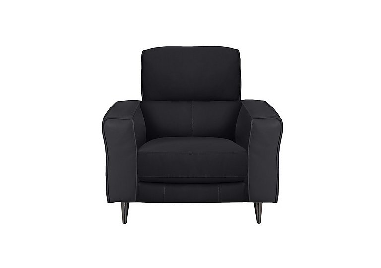 Axel HW Leather Armchair - Black
