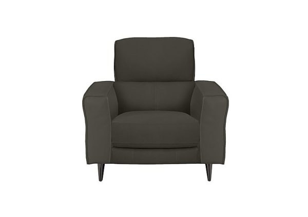 Axel HW Leather Armchair  Charcoal Grey | Bed Sava