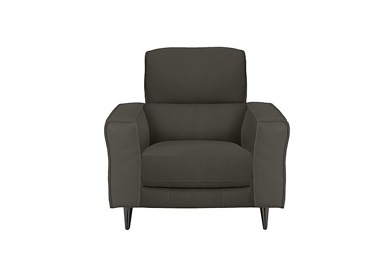 Axel NC Leather Armchair - Charcoal Grey