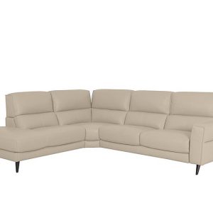 Axel BV Leather Left Hand Facing Chaise End Sofa  Dapple Grey | Bed Sava