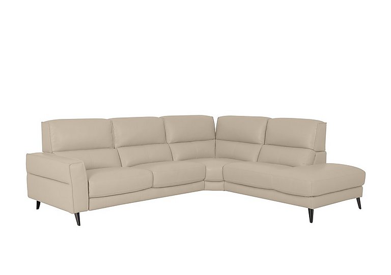 Axel BV Leather Right Hand Facing Chaise End Sofa - Dapple Grey