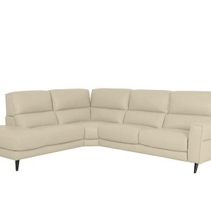 Axel BV Leather Left Hand Facing Chaise End Sofa  BV Bisque | Bed Sava