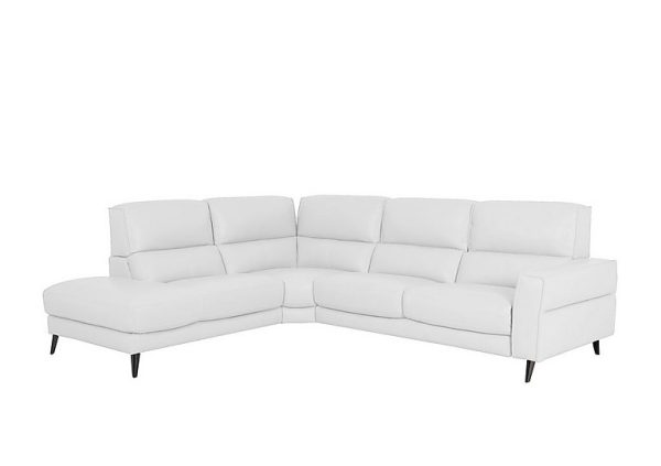 Axel BV Leather Left Hand Facing Chaise End Sofa  BV Star White | Bed Sava