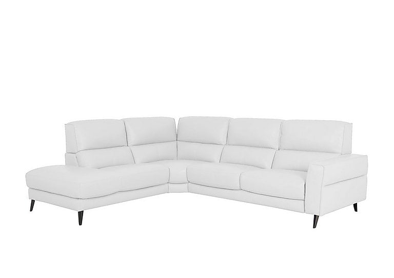 Axel BV Leather Left Hand Facing Chaise End Sofa - BV Star White