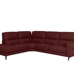 Axel BV Leather Left Hand Facing Chaise End Sofa  BV Deep Red | Bed Sava