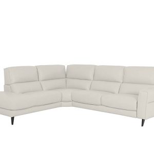 Axel BV Leather Left Hand Facing Chaise End Sofa  Frost | Bed Sava
