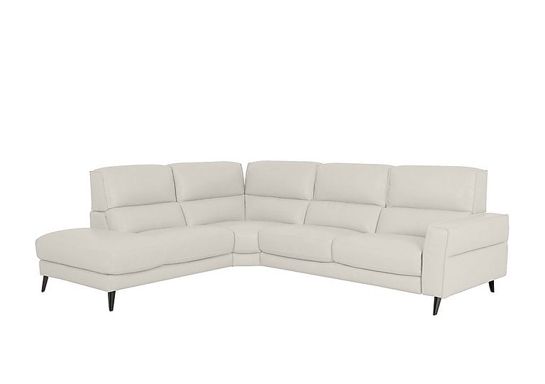 Axel BV Leather Left Hand Facing Chaise End Sofa - Frost