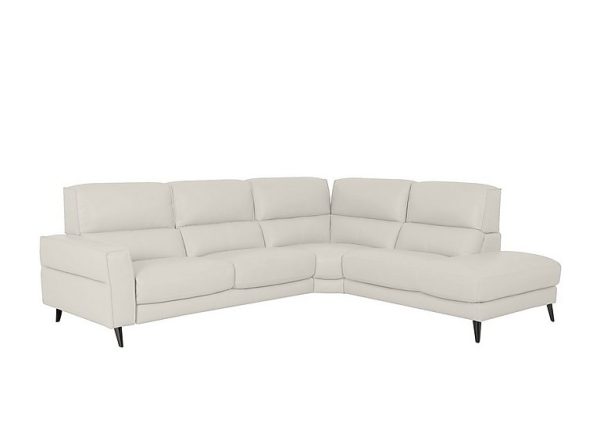 Axel BV Leather Right Hand Facing Chaise End Sofa  Frost | Bed Sava