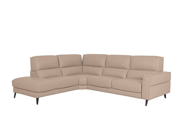 Axel BV Leather Left Hand Facing Chaise End Sofa - BV Pebble