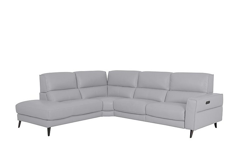 Axel HW Leather Left Hand Facing Chaise End Power Recliner Sofa - Grey