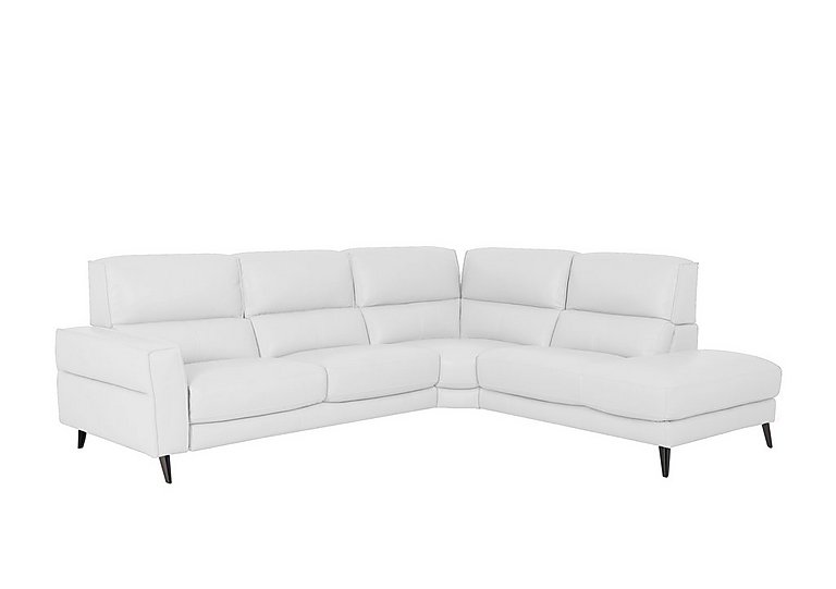 Axel HW Leather Right Hand Facing Chaise End Sofa - Star White