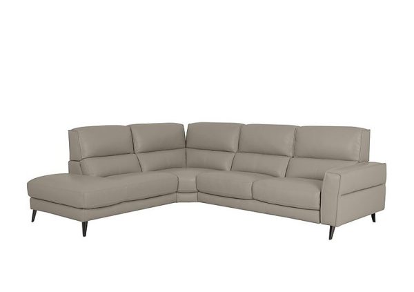 Axel HW Leather Left Hand Facing Chaise End Sofa  Feather | Bed Sava