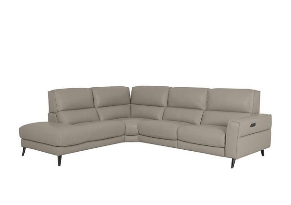 Axel HW Leather Left Hand Facing Chaise End Power Recliner Sofa  Feather | Bed Sava