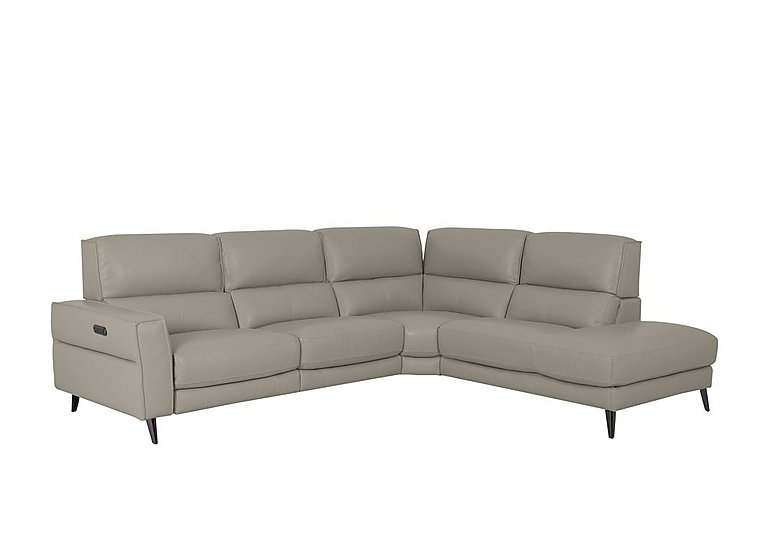 Axel HW Leather Right Hand Facing Chaise End Power Recliner Sofa - Feather