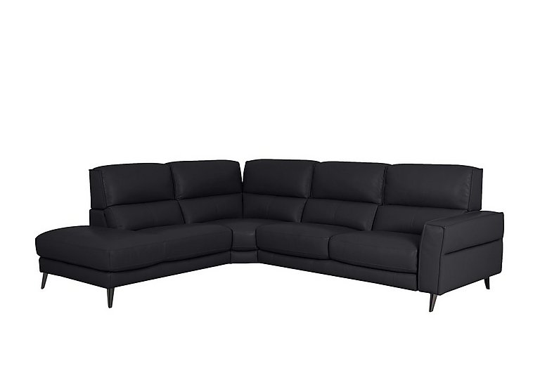 Axel HW Leather Left Hand Facing Chaise End Sofa - Black