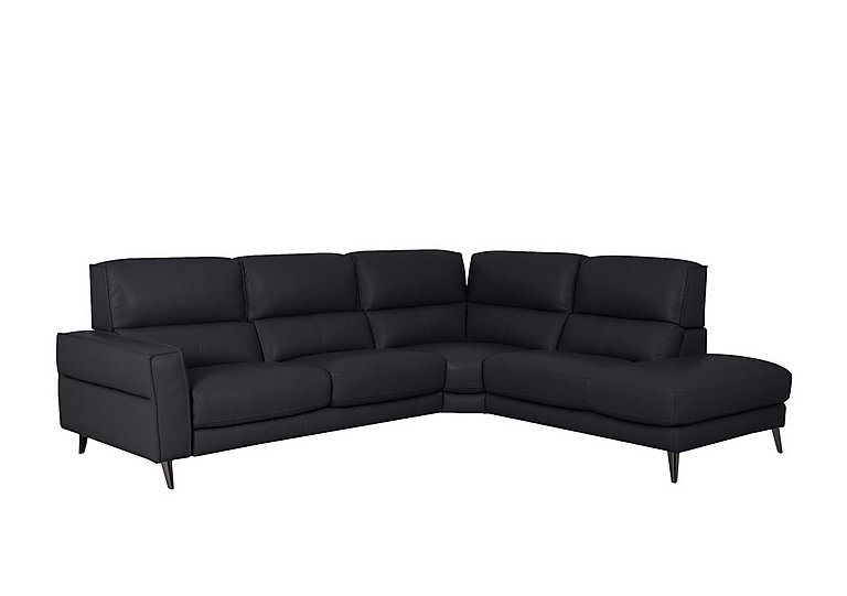 Axel HW Leather Right Hand Facing Chaise End Sofa - Black