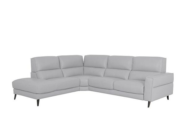 Axel NC Leather Left Hand Facing Chaise End Sofa  Grey | Bed Sava