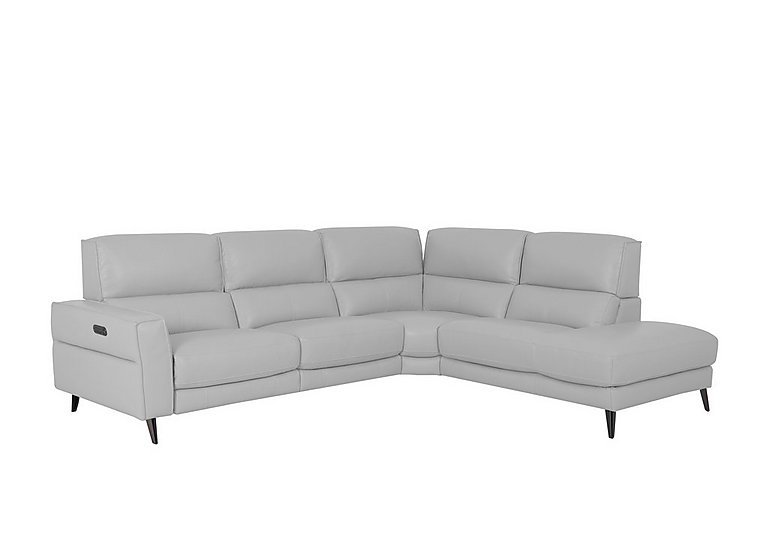 Axel NC Leather Right Hand Facing Chaise End Power Recliner Sofa - Grey
