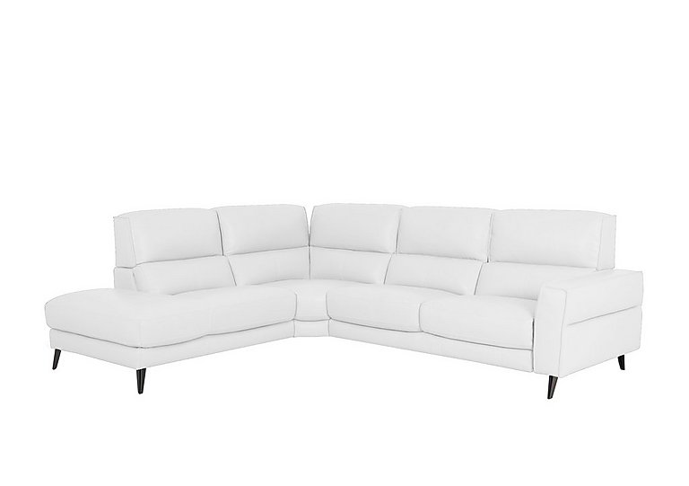 Axel NC Leather Left Hand Facing Chaise End Sofa - NC Star White