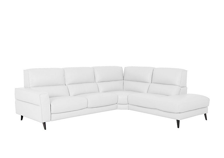Axel NC Leather Right Hand Facing Chaise End Sofa - NC Star White