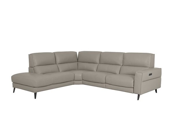 Axel NC Leather Left Hand Facing Chaise End Power Recliner Sofa  Feather | Bed Sava