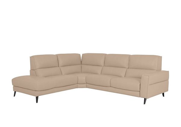 Axel NC Leather Left Hand Facing Chaise End Sofa  NC Pebble | Bed Sava