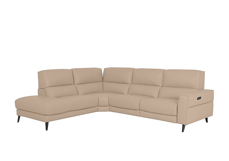 Axel NC Leather Left Hand Facing Chaise End Power Recliner Sofa - NC Pebble