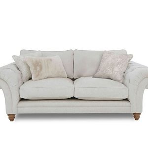 Boutique Collection  Blenheim 3 Seater Classic Back Sofa  Darwin Ivory with Oak Feet | Bed Sava