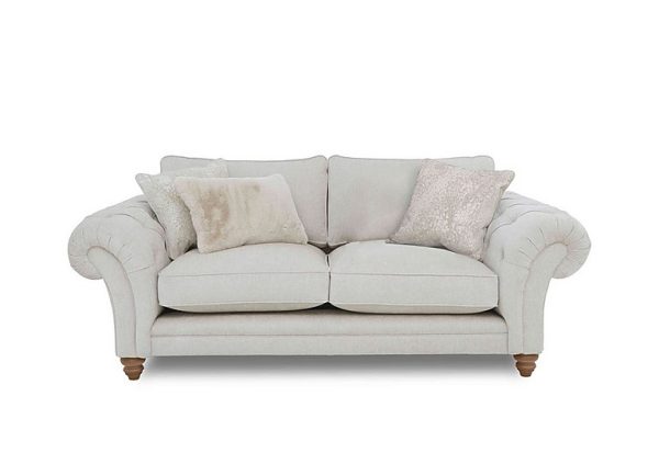 Boutique Collection  Blenheim 3 Seater Classic Back Sofa  Darwin Ivory with Oak Feet | Bed Sava