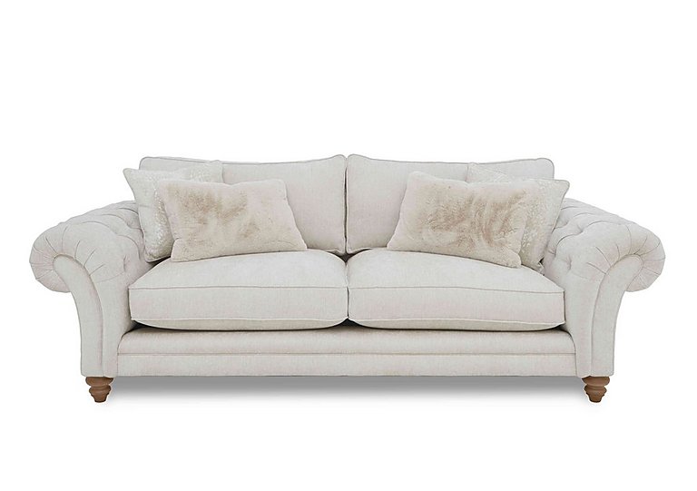 Boutique Collection - Blenheim 4 Seater Classic Back Sofa - Darwin Ivory with Oak Feet