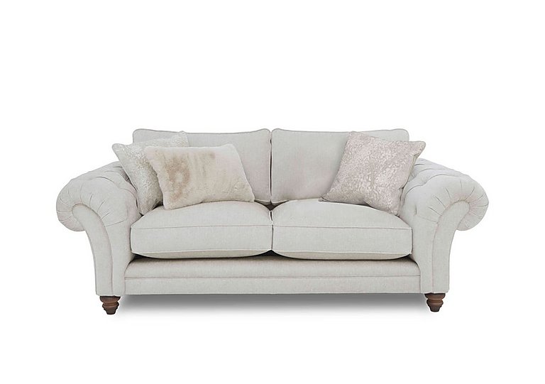 Boutique Collection - Blenheim 3 Seater Classic Back Sofa - Darwin Ivory with Walnut Feet