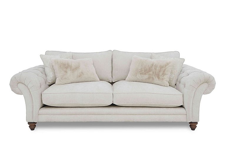 Boutique Collection - Blenheim 4 Seater Classic Back Sofa - Darwin Ivory with Walnut Feet
