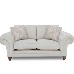 Boutique Collection  Blenheim 2 Seater Classic Back Sofa  Darwin Ivory with Walnut Feet | Bed Sava