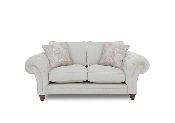 Boutique Collection  Blenheim 2 Seater Classic Back Sofa  Darwin Ivory with Walnut Feet | Bed Sava
