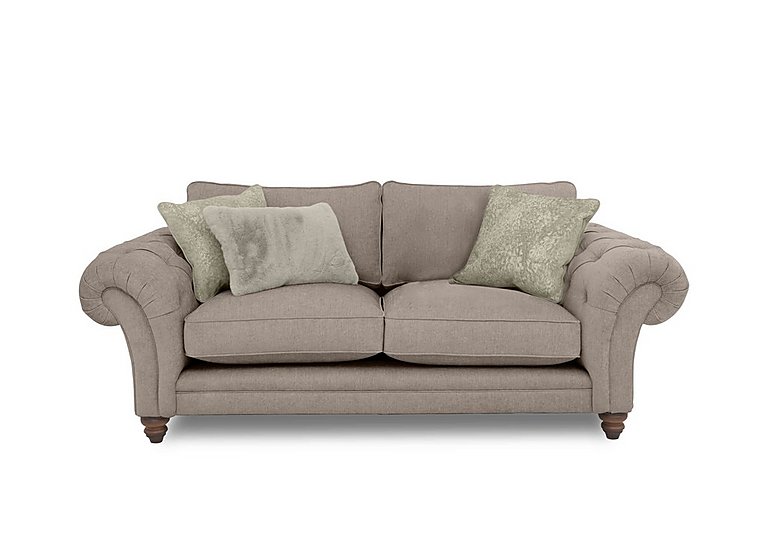 Boutique Collection - Blenheim 3 Seater Classic Back Sofa - Darwin Mink with Walnut Feet
