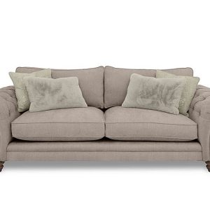 Boutique Collection  Blenheim 4 Seater Classic Back Sofa  Darwin Mink with Walnut Feet | Bed Sava