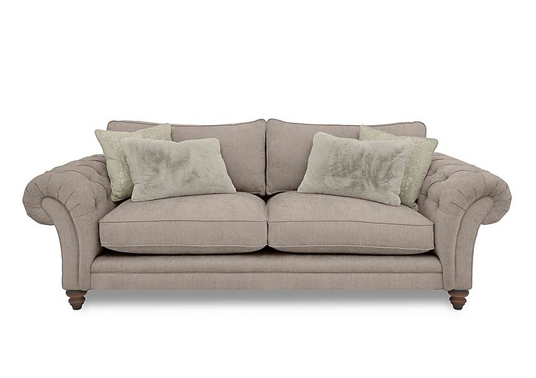 Boutique Collection - Blenheim 4 Seater Classic Back Sofa - Darwin Mink with Walnut Feet