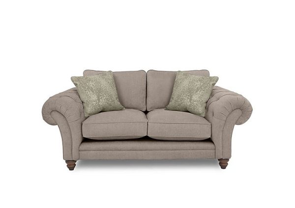 Boutique Collection  Blenheim 2 Seater Classic Back Sofa  Darwin Mink with Walnut Feet | Bed Sava
