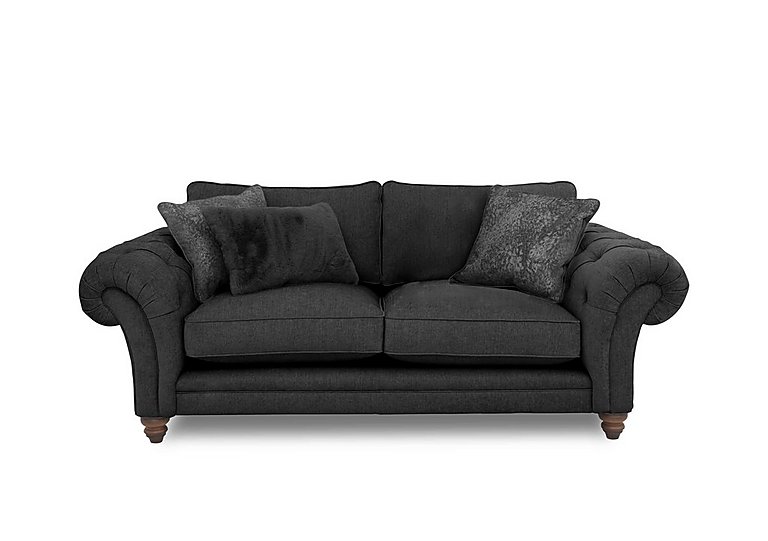 Boutique Collection - Blenheim 3 Seater Classic Back Sofa - Darwin Raven with Walnut Feet