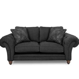 Boutique Collection  Blenheim 2 Seater Classic Back Sofa  Darwin Raven with Walnut Feet | Bed Sava