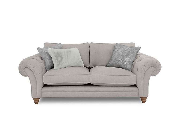 Boutique Collection - Blenheim 3 Seater Classic Back Sofa - Darwin Silver with Oak Feet
