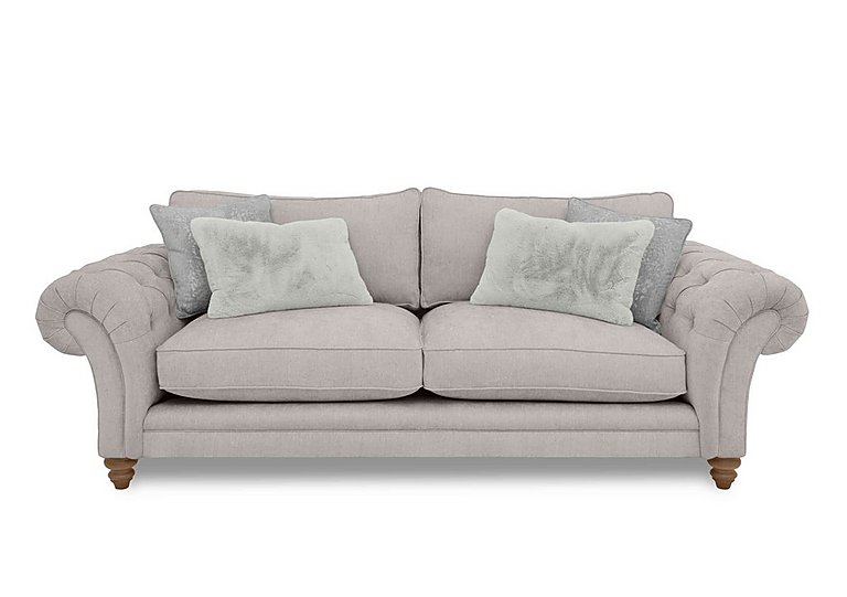 Boutique Collection - Blenheim 4 Seater Classic Back Sofa - Darwin Silver with Oak Feet