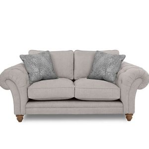 Boutique Collection  Blenheim 2 Seater Classic Back Sofa  Darwin Silver with Oak Feet | Bed Sava