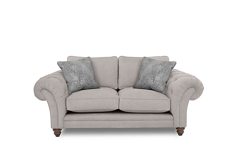 Boutique Collection - Blenheim 2 Seater Classic Back Sofa - Darwin Silver with Walnut Feet