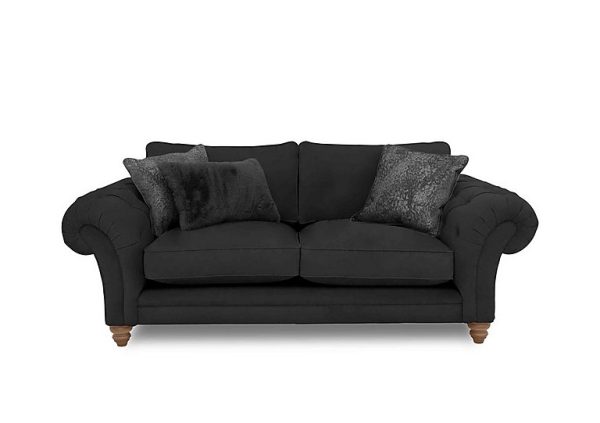 Boutique Collection  Blenheim 3 Seater Classic Back Sofa  Marlborough Raven with Oak Feet | Bed Sava